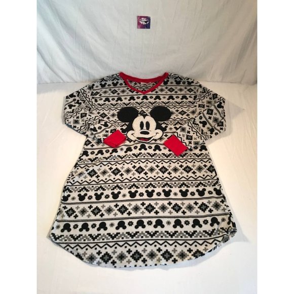 Disney Other - Disney Mickey Mouse Fleece Night Gown Lounge Dress